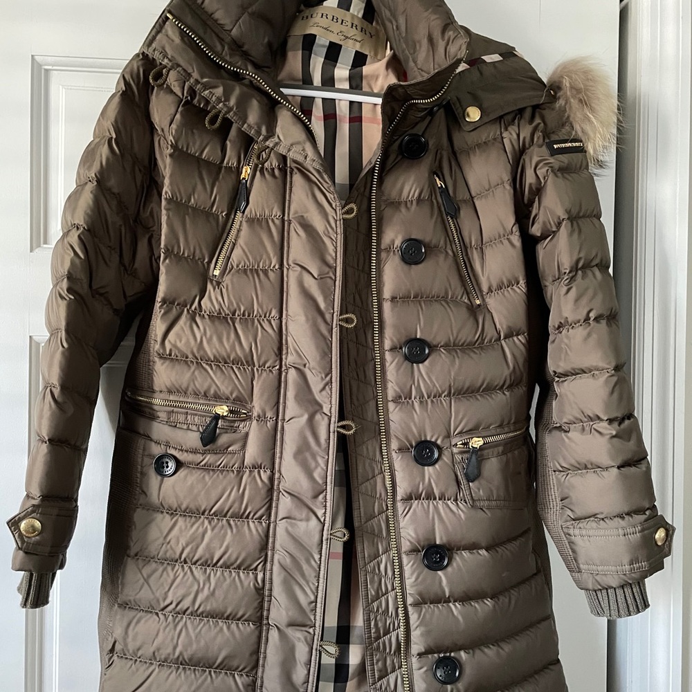 Burberry Down Jacket with Fur Collar